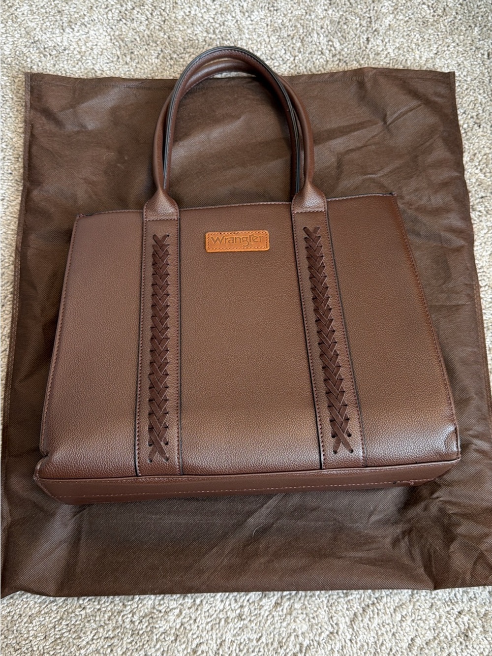 Wrangler Chocolate Brown Structured Handbag